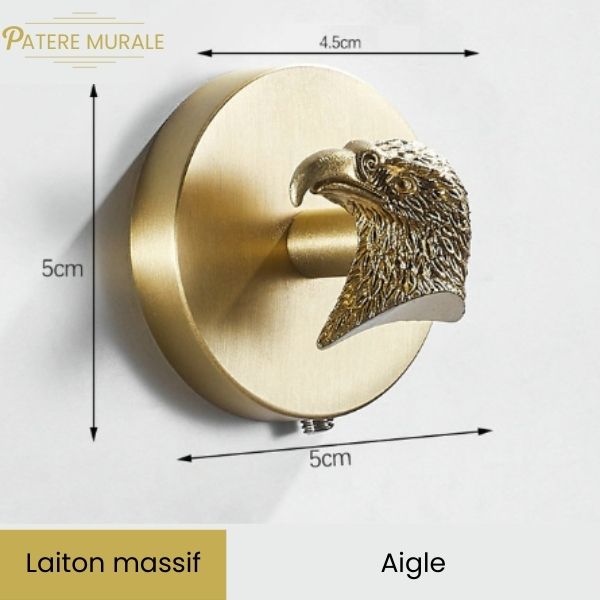 Crochet Mural Vintage Tête De Cheval - Laiton Massif - Fabriqué En Italie (10 Oz)