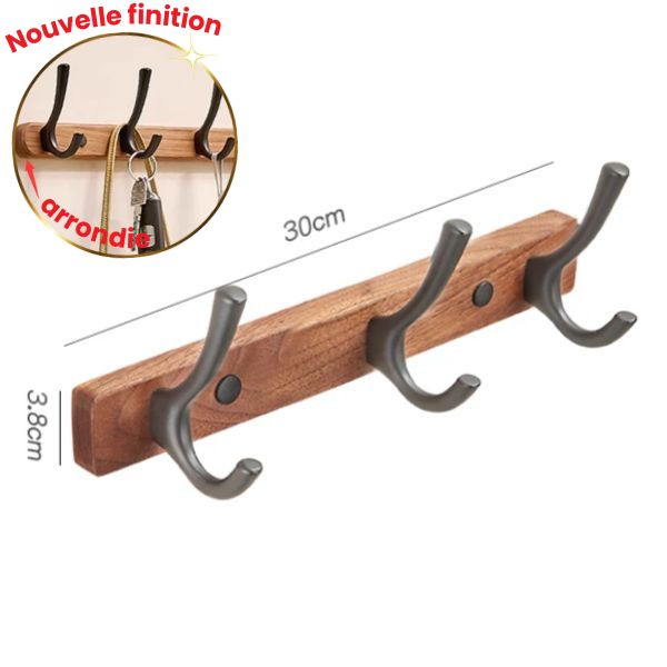 Porte-Clés Mural Magnétique En Bois - Lot De 3, Installation Adhésive Sans Perçage - Pour Clés, Couteaux