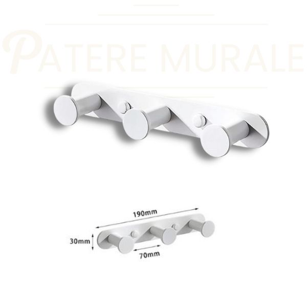Sevenpers Porte Manteau Mural Patere Murale Porte Manteau Blanc avec 4