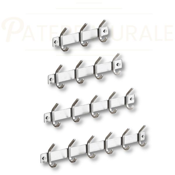 K KAREZOG Lot De 2 Porte-manteaux Muraux Avec 6 Crochets Coulissants, Porte-manteau Mural Noir Pour Entrée, Salle De Bain, Cuisine, 42 Cm