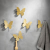 Porte manteau mural doré papillon