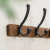 Porte-manteau Mural En Bois Noyer - 4 Ou 6 Crochets - Pour Chapeaux, Clés, Sacs - Décoration Entrée/Bohème