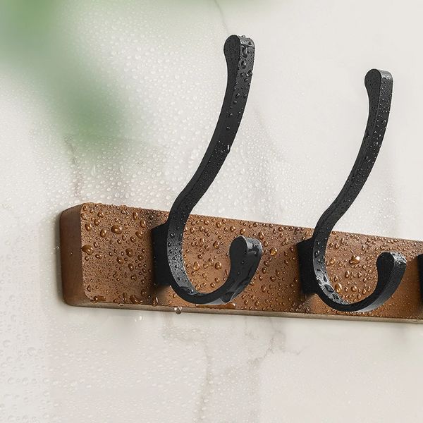 0XBIT Lot De 4 Patères Murales Bois Design Oiseau - Porte-Manteau Original Pour Vêtements Et Chapeaux