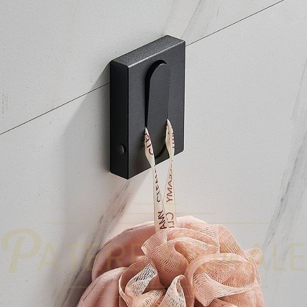 Porte Manteau Mural - Inox - 3 Crochets - Noir - Accessoires De Salle De Bain - Robuste - Bricolage