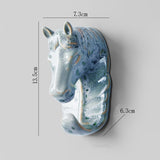 crochet mural animaux cheval bleu